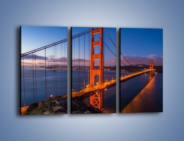 Obraz na płótnie – Rozświetlony most Golden Gate – trzyczęściowy AM360W2