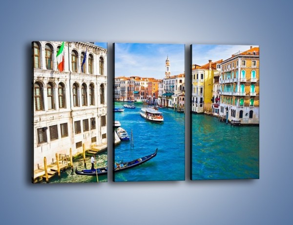 Obraz na płótnie – Kolorowy świat Wenecji – trzyczęściowy AM362W2