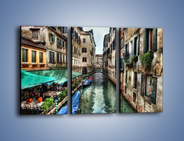 Obraz na płótnie – Wenecka uliczka w kolorach HDR – trzyczęściowy AM374W2