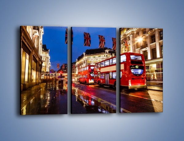Obraz na płótnie – Londyn w deszczu – trzyczęściowy AM407W2