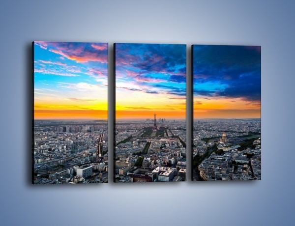 Obraz na płótnie – Panorama Paryża – trzyczęściowy AM415W2