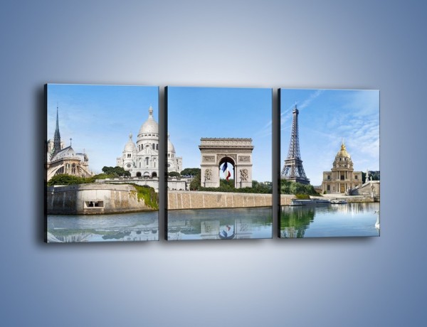 Obraz na płótnie – Atrakcje turystyczne Paryża – trzyczęściowy AM448W2