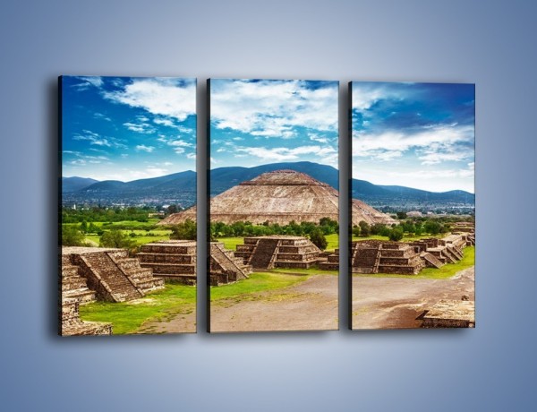 Obraz na płótnie – Piramida Słońca w Meksyku – trzyczęściowy AM450W2