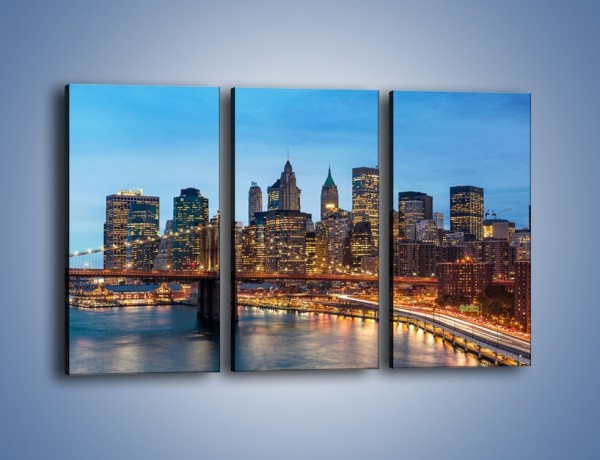Obraz na płótnie – Manhattan w Nowym Yorku o poranku – trzyczęściowy AM453W2