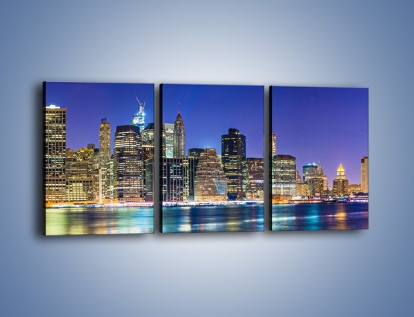 Obraz na płótnie – Kolorowa panorama Nowego Yorku – trzyczęściowy AM479W2