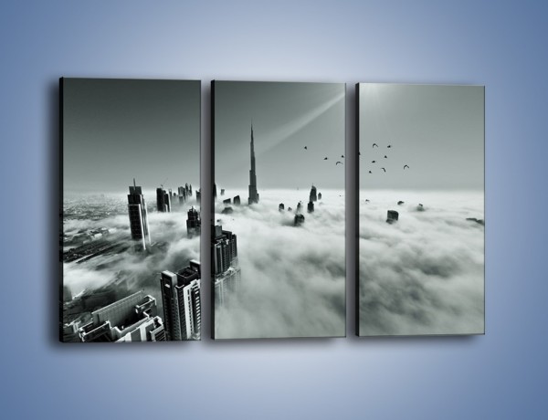 Obraz na płótnie – Centrum Dubaju we mgle – trzyczęściowy AM502W2