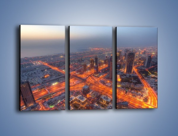 Obraz na płótnie – Panorama Dubaju o poranku – trzyczęściowy AM538W2