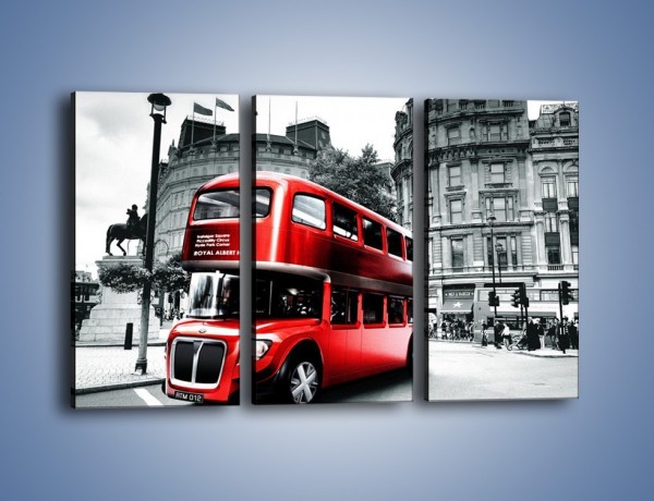 Obraz na płótnie – Czerwony bus w Londynie – trzyczęściowy AM540W2