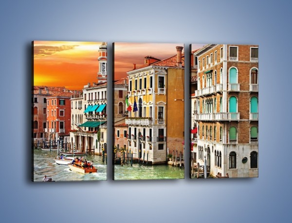 Obraz na płótnie – Kolorowe domu Wenecji – trzyczęściowy AM555W2