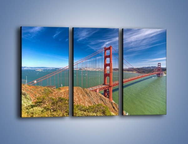Obraz na płótnie – Most Golden Gate o poranku – trzyczęściowy AM600W2