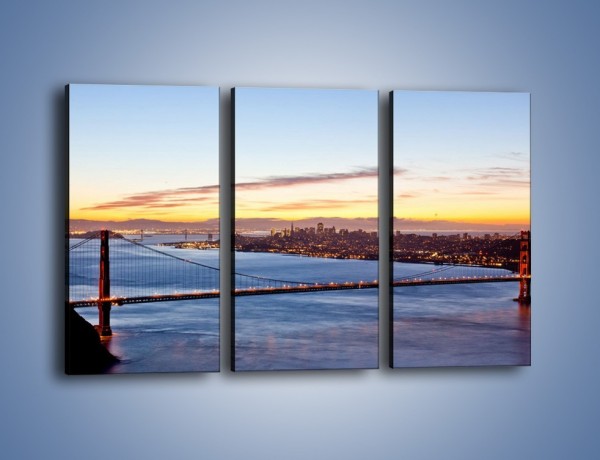 Obraz na płótnie – Most Golden Gate o zachodzie słońca – trzyczęściowy AM608W2