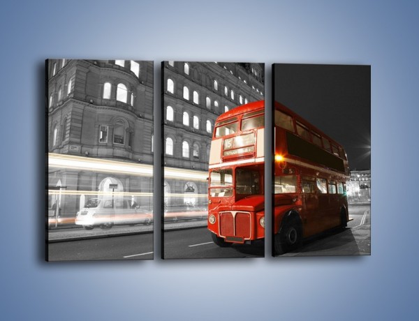 Obraz na płótnie – Czerwony autobus w Londynie – trzyczęściowy AM634W2