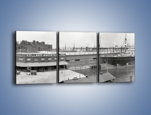 Obraz na płótnie – Amerykańskie doki na początku XX wieku – trzyczęściowy AM641W2