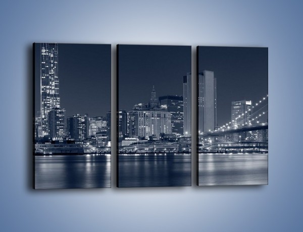 Obraz na płótnie – Manhattan w jednolitym kolorze – trzyczęściowy AM645W2