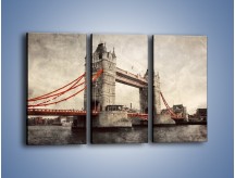 Obraz na płótnie – Tower Bridge w stylu vintage – trzyczęściowy AM668W2