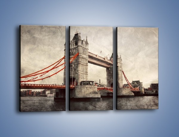 Obraz na płótnie – Tower Bridge w stylu vintage – trzyczęściowy AM668W2