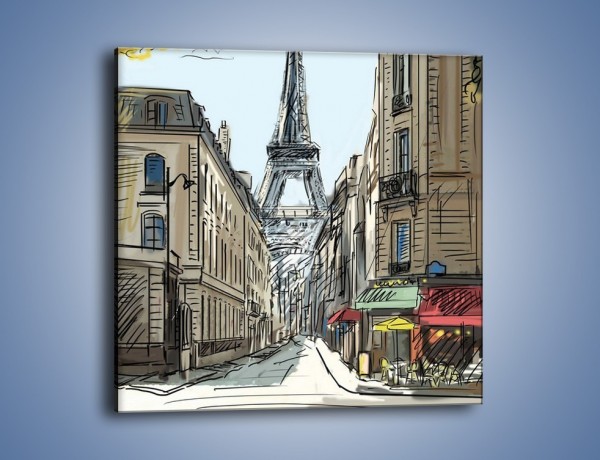 Obraz na płótnie – Paryskie uliczki z widokiem – jednoczęściowy kwadratowy GR259