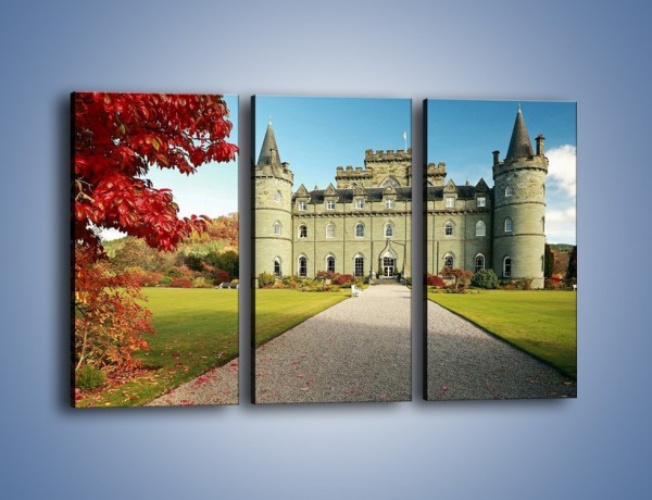 Obraz na płótnie – Zamek Inveraray w Szkocji – trzyczęściowy AM691W2