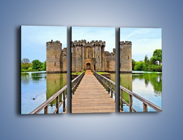 Obraz na płótnie – Zamek Bodiam w Wielkiej Brytanii – trzyczęściowy AM692W2