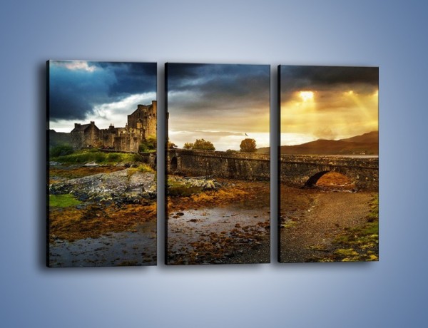 Obraz na płótnie – Zamek Eilean Donan w Szkocji – trzyczęściowy AM697W2