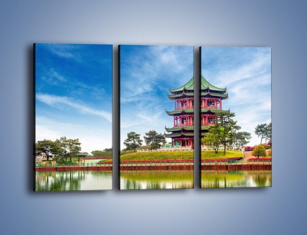 Obraz na płótnie – Chiński ogród w Singapurze – trzyczęściowy AM715W2