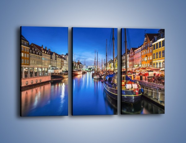 Obraz na płótnie – Kanał Nyhavn w Kopenhadze – trzyczęściowy AM716W2
