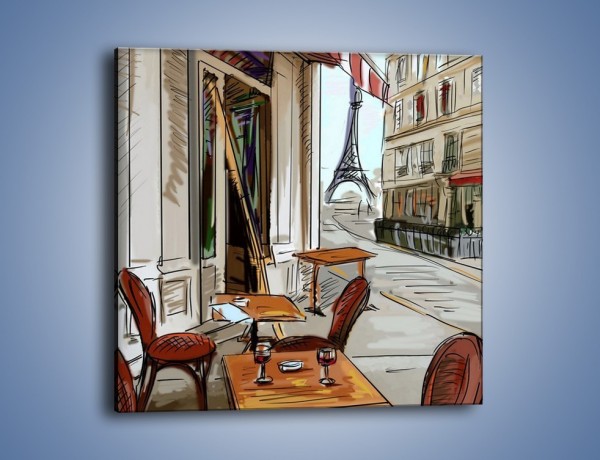 Obraz na płótnie – Lampka wina w paryżu – jednoczęściowy kwadratowy GR260