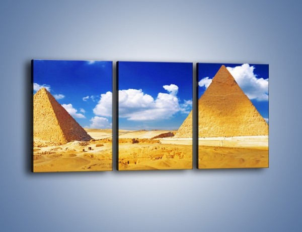 Obraz na płótnie – Panorama egipskich piramid – trzyczęściowy AM725W2