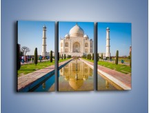 Obraz na płótnie – Taj Mahal pod błękitnym niebem – trzyczęściowy AM750W2