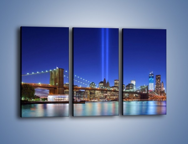 Obraz na płótnie – Świetlne kolumny w Nowym Jorku – trzyczęściowy AM757W2