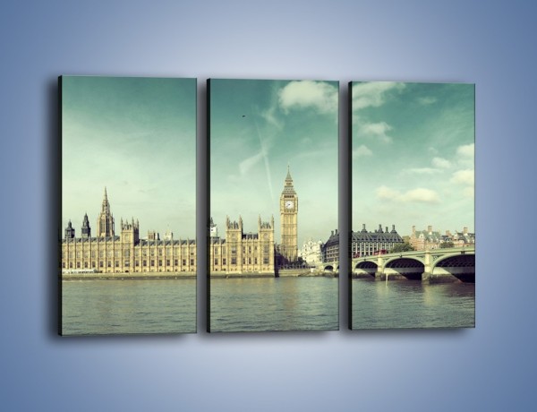 Obraz na płótnie – Panorama Pałacu Westminsterskiego – trzyczęściowy AM758W2