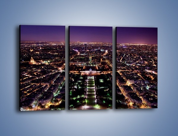 Obraz na płótnie – Panorama Paryża z Wieży Eiffla – trzyczęściowy AM764W2