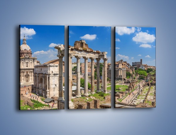 Obraz na płótnie – Panorama rzymskich ruin – trzyczęściowy AM767W2