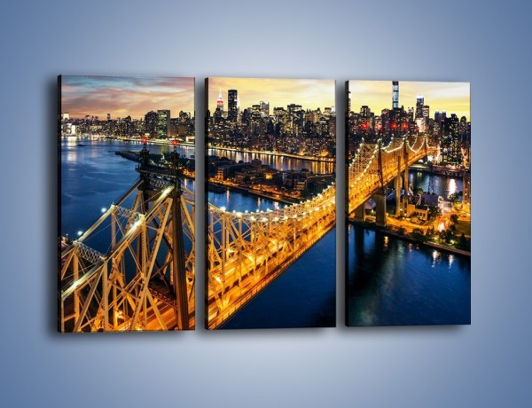 Obraz na płótnie – Queensboro Bridge w Nowym Yorku – trzyczęściowy AM768W2
