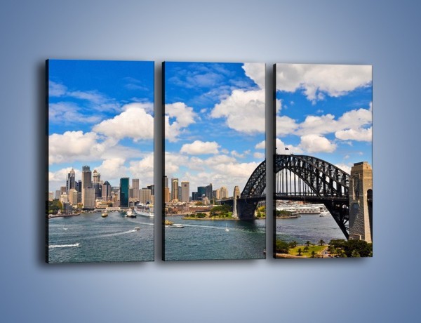 Obraz na płótnie – Panorama Sydney w pochmurny dzień – trzyczęściowy AM784W2