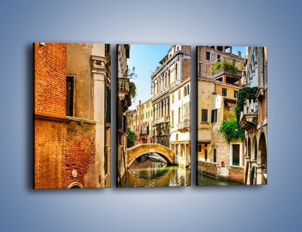 Obraz na płótnie – Romantyczny kanał w Wenecji – trzyczęściowy AM795W2