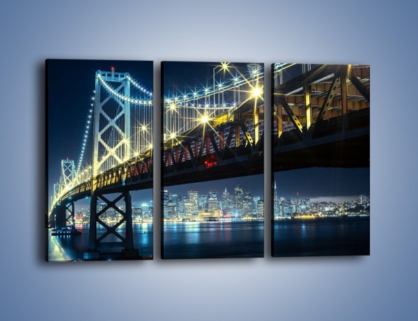 Obraz na płótnie – Most Golden Gate na tle San Francisco – trzyczęściowy AM797W2