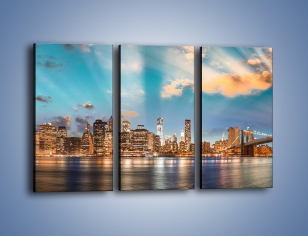 Obraz na płótnie – Manhattan i Most Brookliński – trzyczęściowy AM811W2