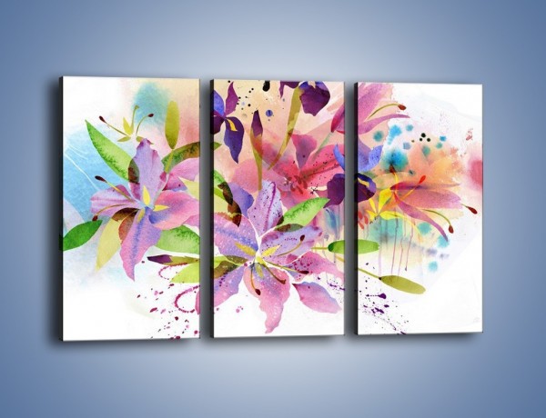 Obraz na płótnie – Kolory zachowane w kwiatach – trzyczęściowy GR043W2