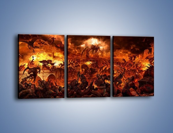 Obraz na płótnie – Bitwa z demonami – trzyczęściowy GR137W2