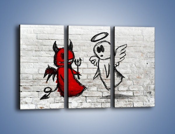 Obraz na płótnie – Rozmowa świętego z diabłem – trzyczęściowy GR235W2