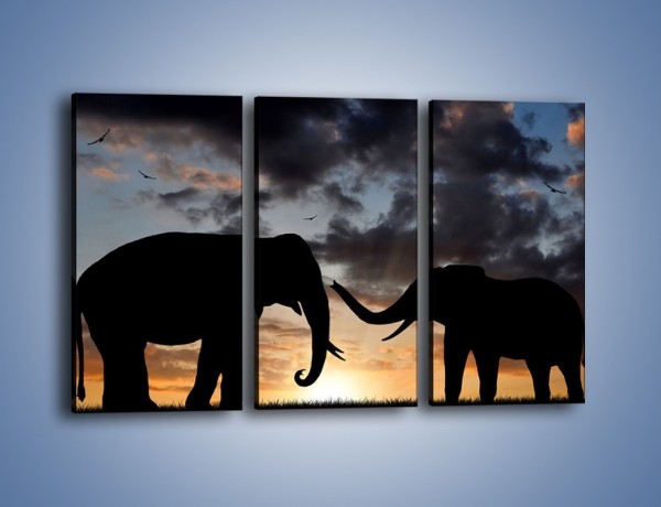 Obraz na płótnie – Dyskusja wśród słoni – trzyczęściowy GR309W2