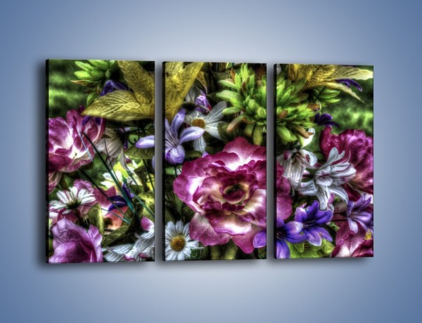 Obraz na płótnie – Kwiaty w różnych odcieniach – trzyczęściowy GR318W2