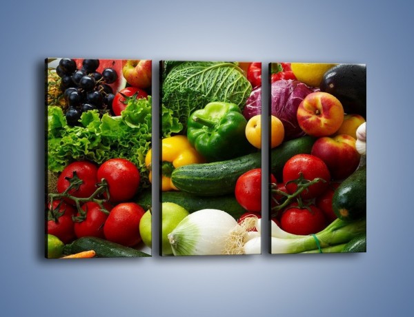 Obraz na płótnie – Mix warzywno-owocowy – trzyczęściowy JN006W2