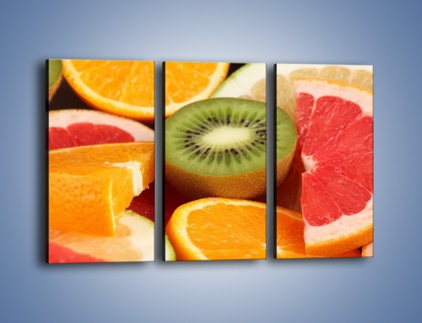 Obraz na płótnie – Kolorowe połówki owoców – trzyczęściowy JN026W2