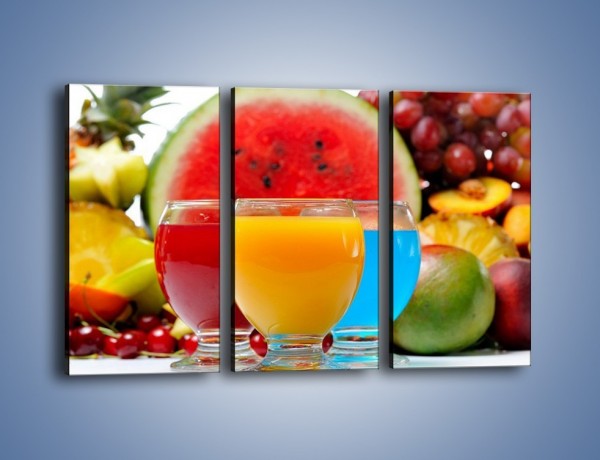 Obraz na płótnie – Kolorowe drineczki z soczystych owoców – trzyczęściowy JN029W2