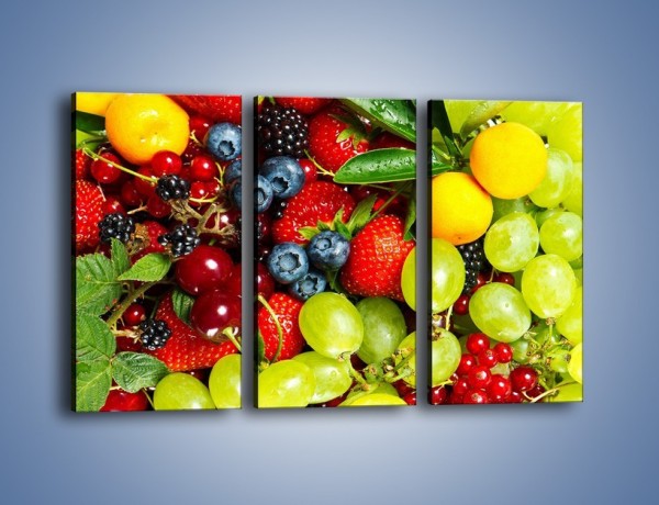 Obraz na płótnie – Wymieszane kolorowe owoce – trzyczęściowy JN037W2