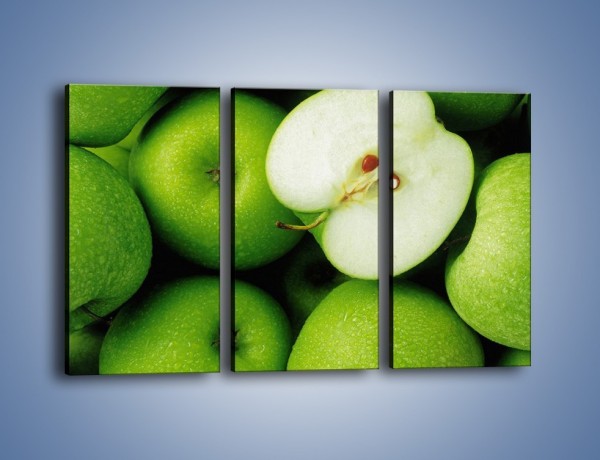 Obraz na płótnie – Zielone jabłuszka – trzyczęściowy JN039W2
