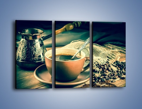 Obraz na płótnie – Czarna kawa arabica – trzyczęściowy JN064W2