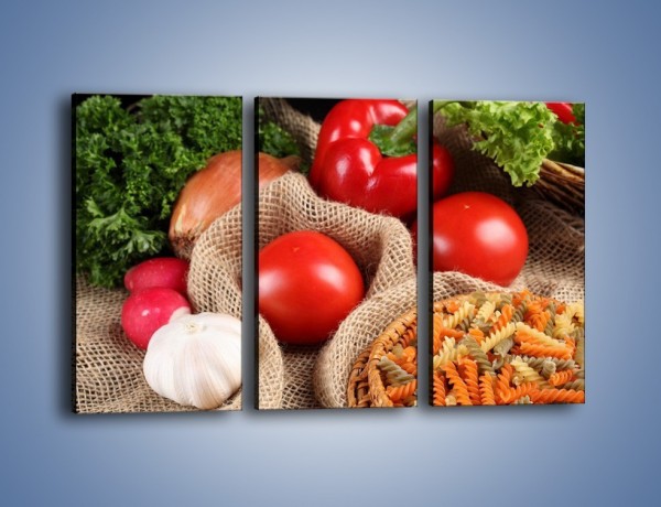 Obraz na płótnie – Makaron z warzywami – trzyczęściowy JN076W2